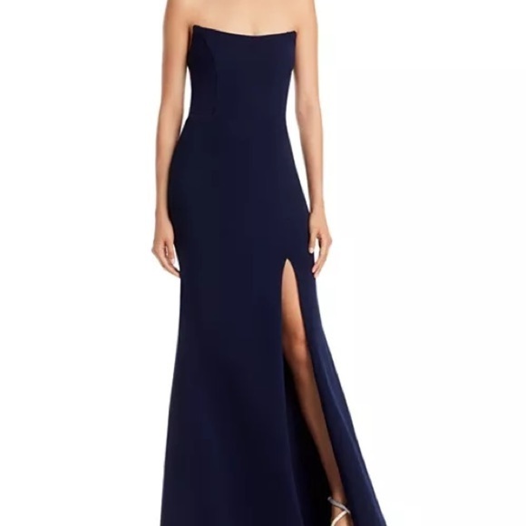 AQUA Strapless GownLength Evening Dress Sweetheart neck Mermaid silhouette, New - Picture 12 of 16